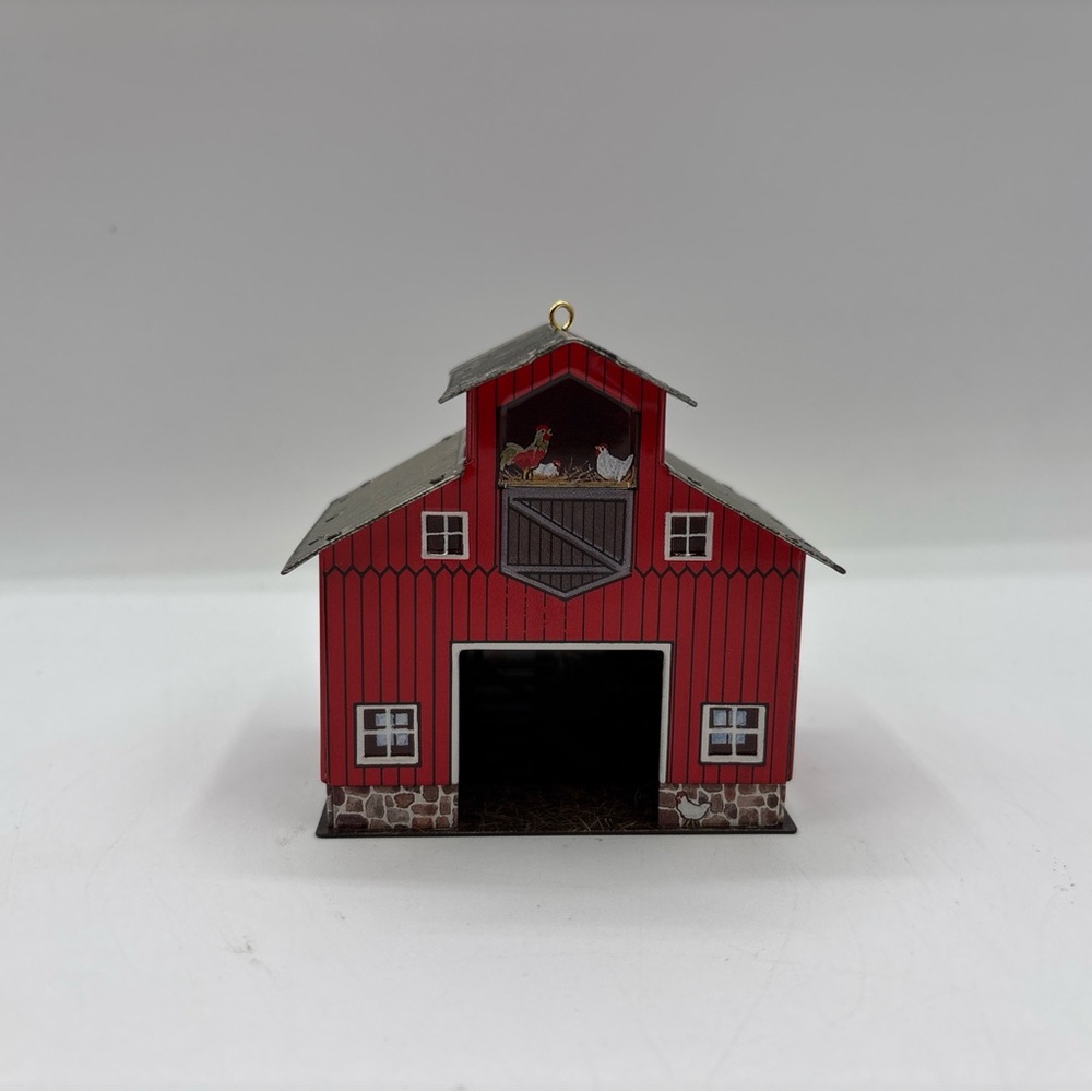 Hallmark Keepsake Ornament Dated 1999 Vintage Red Barn Pressed Tin